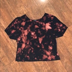 Bleached Black T-Shirt Crop Top